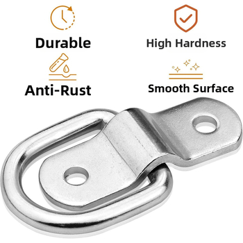 Железен D-образен пръстен за закрепване на товари – приемник за кука за ремък, максимална разрушителна сила 1200 lb