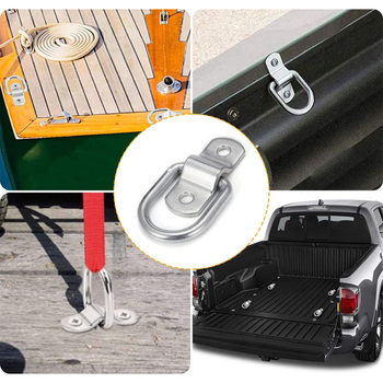 Железен D-образен пръстен за закрепване на товари – приемник за кука за ремък, максимална разрушителна сила 1200 lb