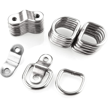 Железен D-образен пръстен за закрепване на товари – приемник за кука за ремък, максимална разрушителна сила 1200 lb