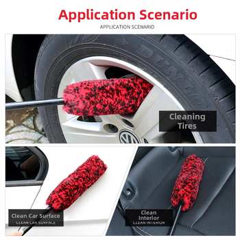 Automobilio rato hubo valymo šepetys pluoštas – trijų dalių komplektas, PU pluoštas, prekės ženklas Shili`s House, kodas Ah–jd–011