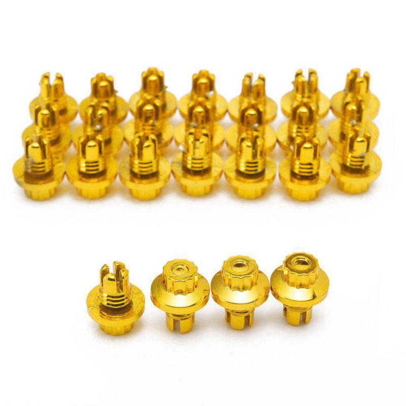 Σετ 25 τεμαχίων χρωμιωμένων πλαστικών παξούλων και βιδών για το χείλος της ζάντας και τα καλύμματα τροχών (Παγκόσμια εφαρμογή, προσαρμοσμένη επεξεργασία)