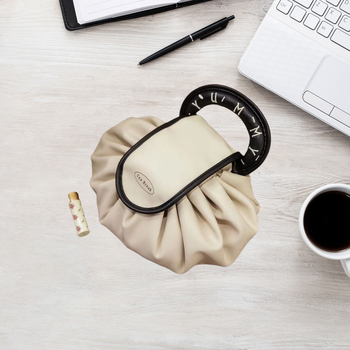 Geantă de machiaj Han Shi Lazy Makeup Bag, material PU, formă de geantă, multifuncțională pentru călătorii, stil modern minimalist