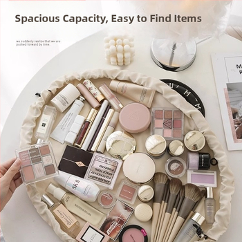 Τσάντα μακιγιάζ Han Shi Lazy Makeup Bag, PU υλικό, σχήμα τσάντας χεριού, πολυλειτουργική για ταξίδια, μοντέρνο στυλ απλότητας