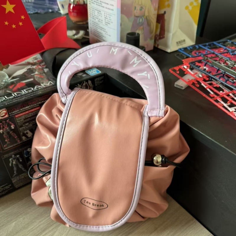 Geantă de machiaj Han Shi Lazy Makeup Bag, material PU, formă de geantă, multifuncțională pentru călătorii, stil modern minimalist