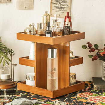 Οργανωτής καλλυντικών περιστρεφόμενος, ξύλινος, πολλαπλών επιπέδων (Μοντέλο MS-9148)