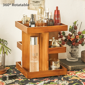 Οργανωτής καλλυντικών περιστρεφόμενος, ξύλινος, πολλαπλών επιπέδων (Μοντέλο MS-9148)