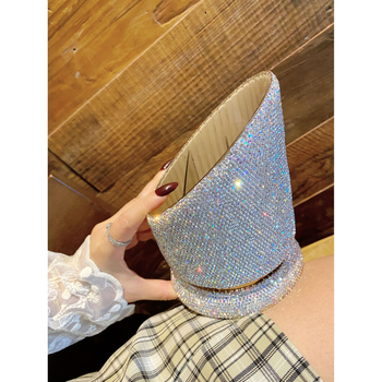 Μεταλλικό κουτί αποθήκευσης πινέλων μακιγιάζ με διαχωρισμένα διαμερίσματα, χωρητικότητα 18 L – οργανωτής για κραγιόν με διαμαντένιες επενδύσεις, στυλ επιτραπέζιας ομορφιάς