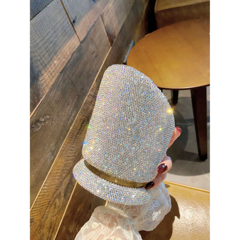 Μεταλλικό κουτί αποθήκευσης πινέλων μακιγιάζ με διαχωρισμένα διαμερίσματα, χωρητικότητα 18 L – οργανωτής για κραγιόν με διαμαντένιες επενδύσεις, στυλ επιτραπέζιας ομορφιάς