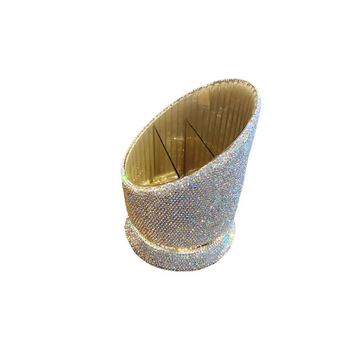 Μεταλλικό κουτί αποθήκευσης πινέλων μακιγιάζ με διαχωρισμένα διαμερίσματα, χωρητικότητα 18 L – οργανωτής για κραγιόν με διαμαντένιες επενδύσεις, στυλ επιτραπέζιας ομορφιάς