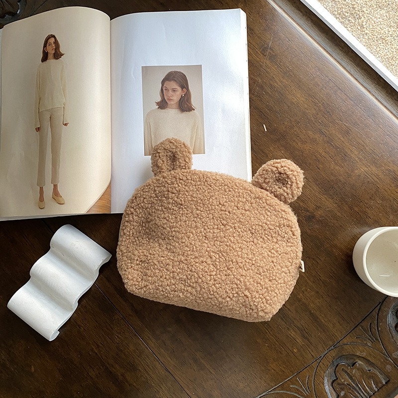 Posetă cosmetică din pluș, formă cubică, stil drăguț de desene animate, model xx-85, pentru călătorii și depozitare acasă