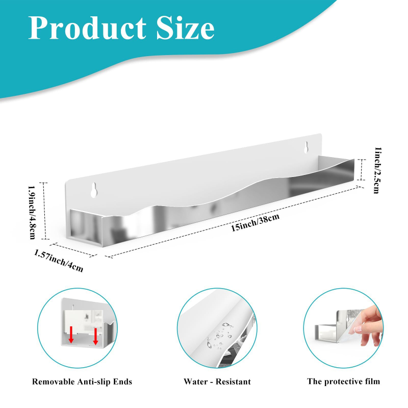 Raft acrilic montat pe perete – unic etaj, multifuncțional, rezistent la umiditate; pentru machiaj, lac de unghii, ochelari și uleiuri esențiale