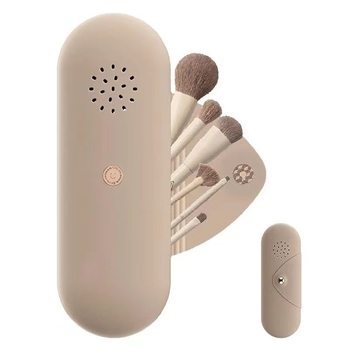 Kosmetinis krepšys su silikonine šepetėlio rankena, dėžutėje įpakavimas, šerelių medžiaga: kita, nešiojama rankena