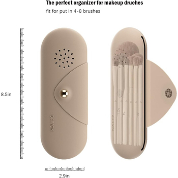 Kosmetinis krepšys su silikonine šepetėlio rankena, dėžutėje įpakavimas, šerelių medžiaga: kita, nešiojama rankena