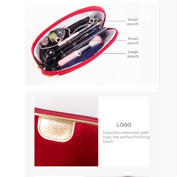 Чанта за козметика, PU материал, градски минималистичен стил, голям капацитет, подплата от полиестер, за ежедневна употреба.