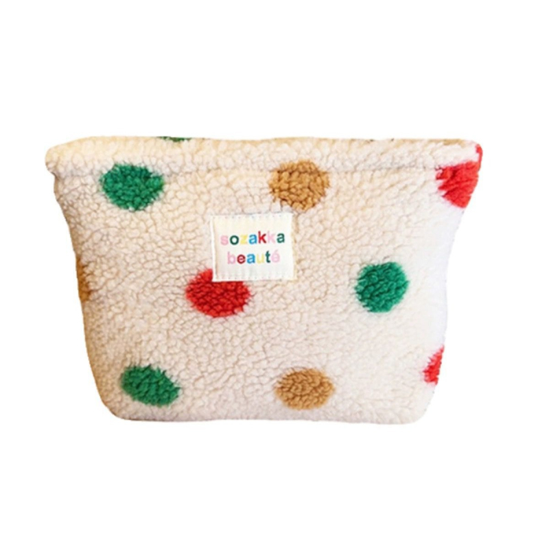 Velūro kosmetinė rankinė, stačiakampio formos, trijų matmenų išorinis dizainas, užtrauktukas, telefono kišenė