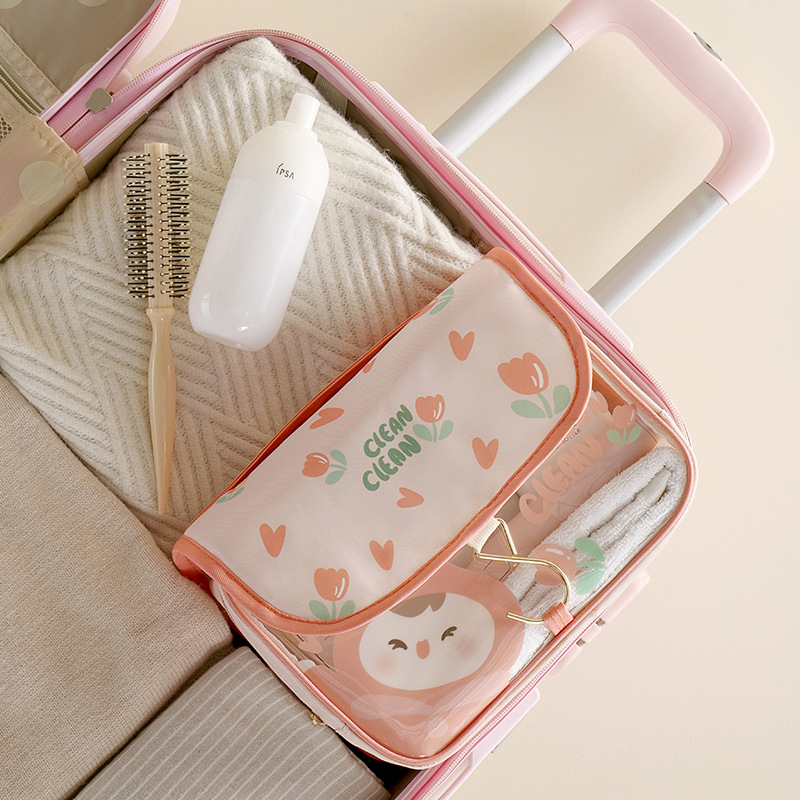 Kosmetikos krepšys su kabliu, Cartoon stiliaus, didelė talpa (Medžiaga: Waldani; Stilius: Cartoon; Funkcija: Kosmetikos laikymas; Taikymo sritis: Kelionės)