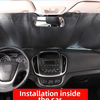 Αντηλιακή κουρτίνα αυτοκινήτου για το εμπρόσθιο παρμπρίζ, παγκοσμίως συμβατή, ριγέ μοτίβο, απλός στυλ, αλουμινόφυλλο, εγκατάσταση με βεντούζα