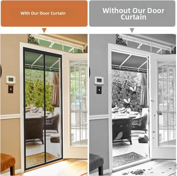 Magnetinė plona gauzė durų užuolaidė; poliesteris; anti-mosquito; tinkama svetainei, miegamajam ir balkonui; stilius modernus paprastumas; prekės ženklas yononet.