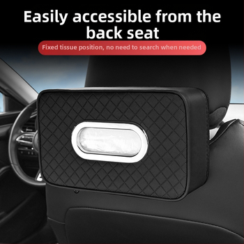 Automobilio servetėlių dėklas – odinis, pakabinamas, vidaus naudojimui; pritaikymas: taip (Medžiaga: oda; Prekės kodas: 98567)