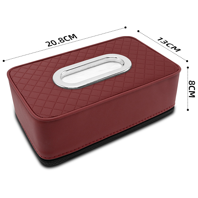 Automobilio servetėlių dėklas – odinis, pakabinamas, vidaus naudojimui; pritaikymas: taip (Medžiaga: oda; Prekės kodas: 98567)