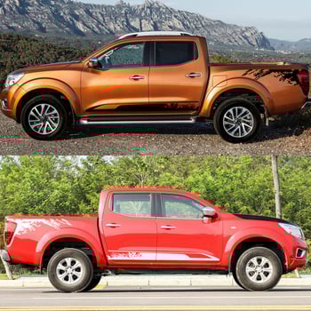 NP300 Navara Decal pentru ușile laterale - Personalizare disponibilă, stil noroi, material: decal auto