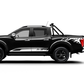 NP300 Navara Decal pentru ușile laterale - Personalizare disponibilă, stil noroi, material: decal auto