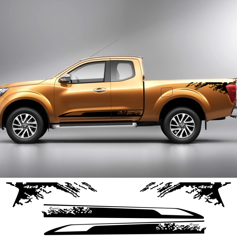 NP300 Navara Decal pentru ușile laterale - Personalizare disponibilă, stil noroi, material: decal auto