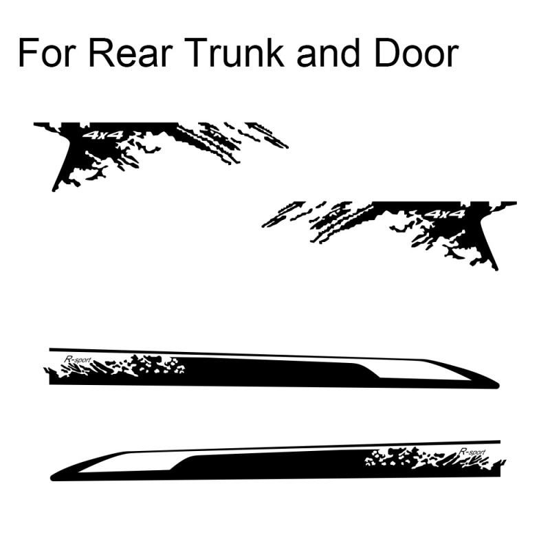 NP300 Navara Decal pentru ușile laterale - Personalizare disponibilă, stil noroi, material: decal auto