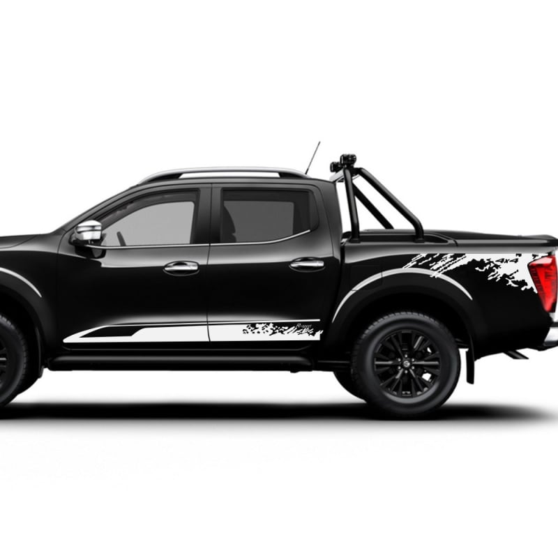 NP300 Navara Decal pentru ușile laterale - Personalizare disponibilă, stil noroi, material: decal auto