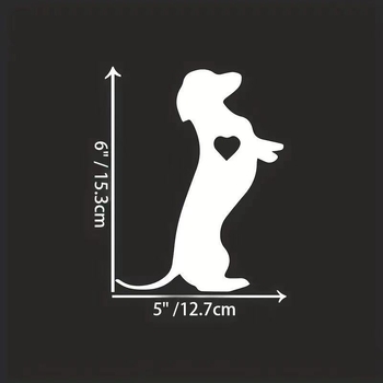 Autocolant adeziv pentru mașină cu dachshund – decali cu text; material: autocolant; montaj: lipire; mărci private autorizate: Da