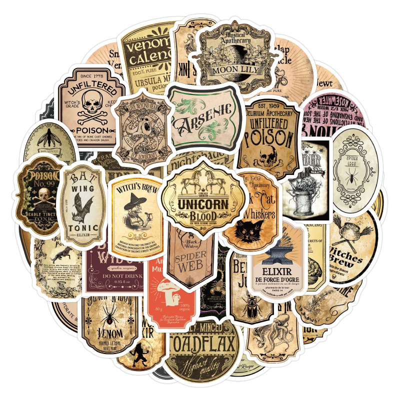 Nordic стил водоустойчиви стикери за етикети с графити на напитки — DIY комплект 60 броя за скейтборд, бутилка за вода и багаж; HD печат