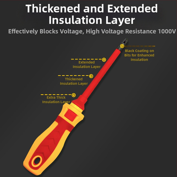 13 τεμάχια σετ μονωμένων κατσαβιδιών με κεφαλές Phillips και ίσια, μαγνητικά, χρωμιοβάνδιο ατσάλι