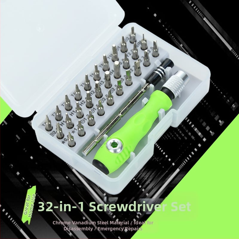 32-u 1 višenamjenski precizni odvijač set za demontažu i popravak mobitela, Cr_V krom-vanadijska čeli, magnetske glave, PP+TPR držač, križni vrh