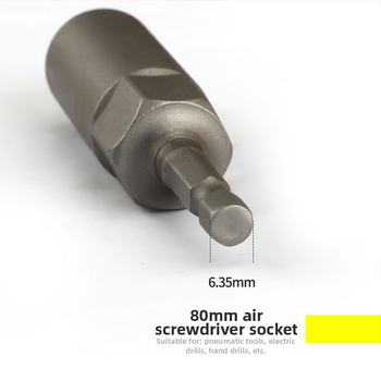 Set od 6 vanjskih šesterokutnih utičnica, 80 mm duljine, krom-vanadij čelik, metrički standard