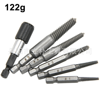 Σετ εξολέων βιδών 5 τεμαχίων με εξάγωνο άξονα, για αφαίρεση σπασμένων βιδών, χάλυβας άνθρακα