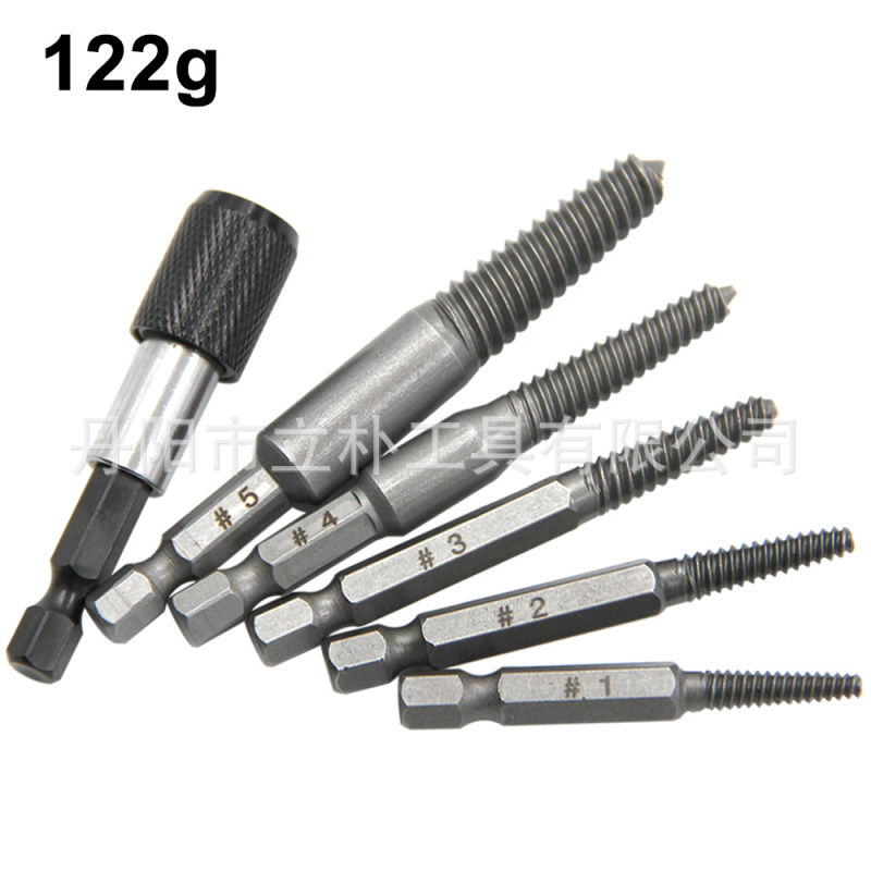 Σετ εξολέων βιδών 5 τεμαχίων με εξάγωνο άξονα, για αφαίρεση σπασμένων βιδών, χάλυβας άνθρακα