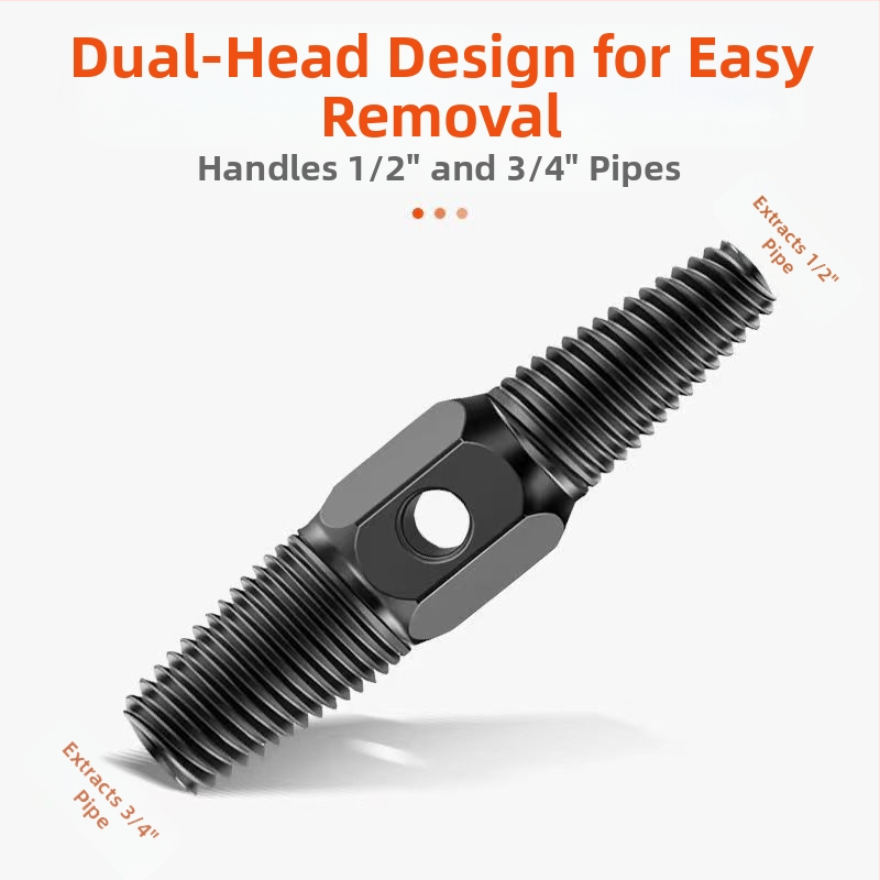 Извличач на счупена резба на кран, домашен инструмент с двойна глава и антихлъзгащи зъби, за ремонт на водопроводни тръби и триъгълен клапан