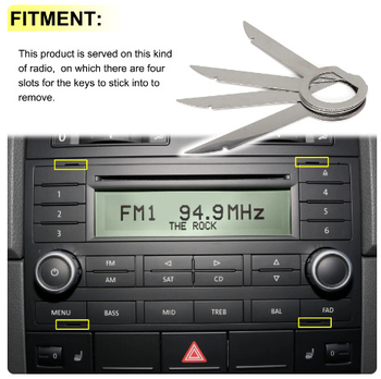 Praise CD disassembly key tool, комплект от 4 броя, за VW, Ford, Audi, Mercedes-Benz