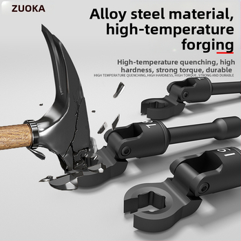 Univerzalni ključ za uljnu cijev s fleksibilnom glavom i otvorom za auto popravak; čelik Cr-V, fosfatni premaz, težina 2.0 kg