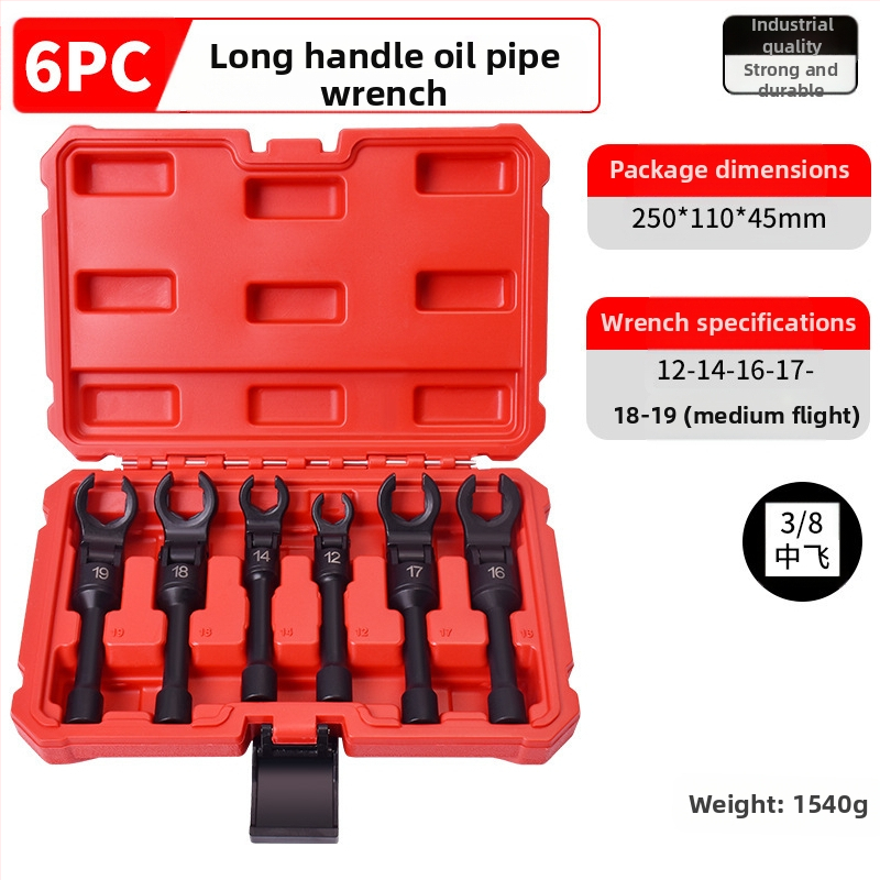 Univerzalni ključ za uljnu cijev s fleksibilnom glavom i otvorom za auto popravak; čelik Cr-V, fosfatni premaz, težina 2.0 kg