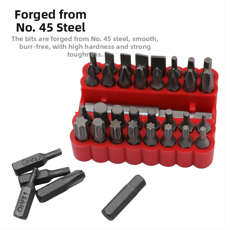 33 части комплект битове за електрическа отвертка, магнитни битове, въглеродна стомана, неизолирани, тегло 300 г