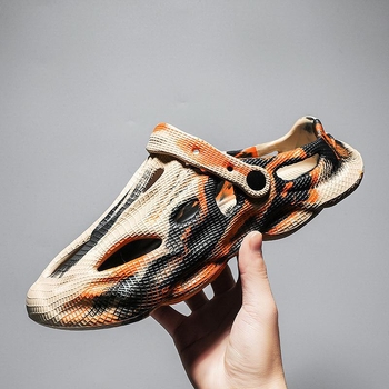 Vyriniai vasariniai sandalai su plastine padu ir viršutine dalimi, slip-on dizainas, Korėjos stiliaus Bird`s Nest sandalai