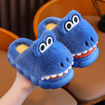 Pig beside παιδικές βαμβακερές παντόφλες – unisex καρτούν χειμερινές εσωτερικές παντόφλες, επάνω μέρος από βαμβάκι, σόλα PVC, αντιολισθητικές, κατάλληλες για ηλικίες 1–12, Χειμώνας 2024