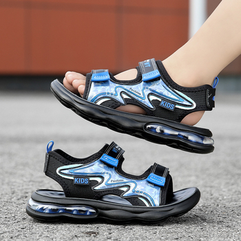 Cipele za plažu za dječake, sportski stil, gornji dio od mreže, Velcro zatvarač, EVA đon