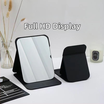 Разгъваемо огледало за грим за бюро, преносимо, с рамка PU/PS/PVC, печат на лого наличен