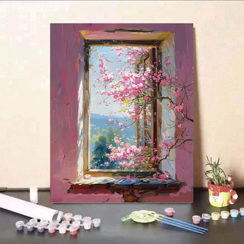 Ψηφιακή ζωγραφιά λαδιού με Καμέλια στη θάλασσα - DIY, χωρίς πλαίσιο, μοντέρνο και απλό στυλ, κατάλληλη για υπνοδωμάτιο, γραφείο και είσοδο