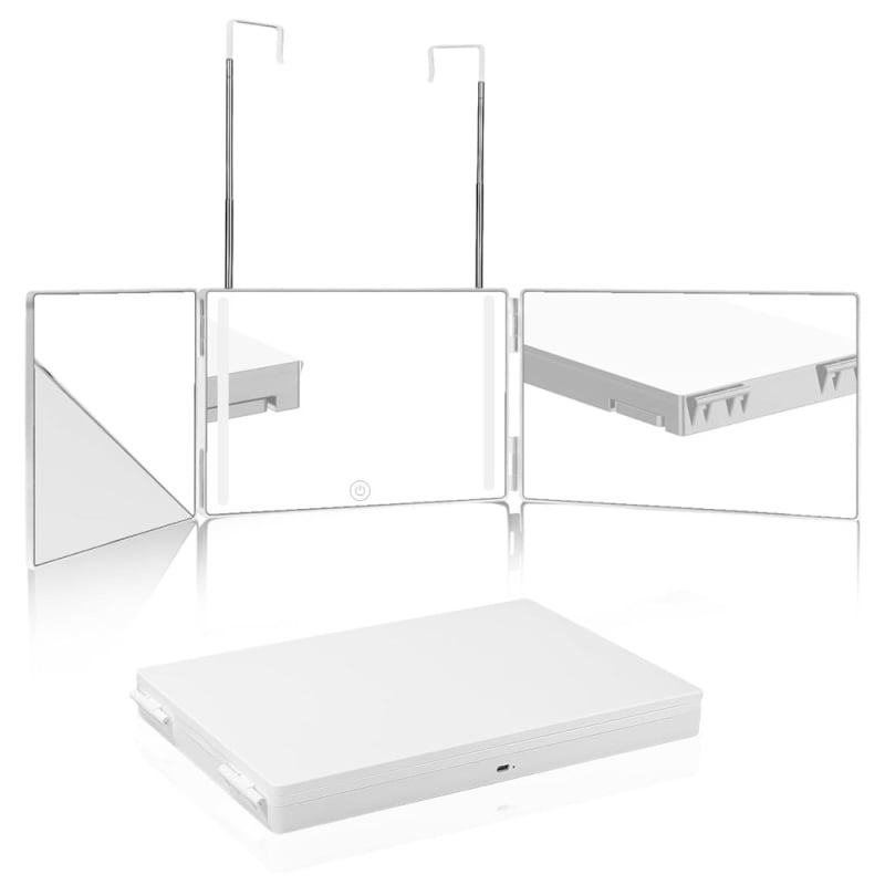 Viseće ogledalo s trostranim, sklopnim dizajnom; ABS okvir; neelektrično; mogućnost prilagođenog logotipa; pogodno za dnevni boravak, spavaću sobu i kupaonu