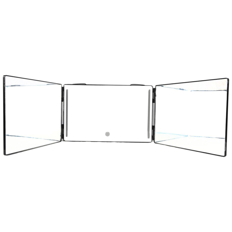 Viseće ogledalo s trostranim, sklopnim dizajnom; ABS okvir; neelektrično; mogućnost prilagođenog logotipa; pogodno za dnevni boravak, spavaću sobu i kupaonu