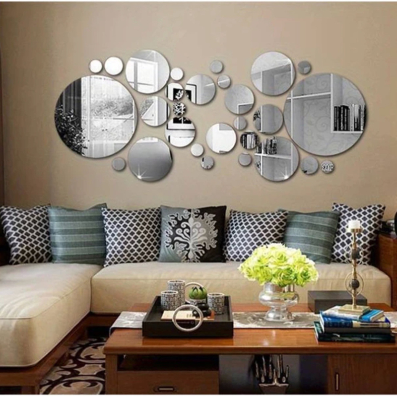 3D ακρυλικοί κυκλικοί καθρέπτες τοίχου αυτοκόλλητα, αυτοκόλλητα, απλός σχεδιασμός, μοτίβο μονόχρωμο, σειρά Finding Nemo, δύο σετ: 32 ή 26 τεμάχια