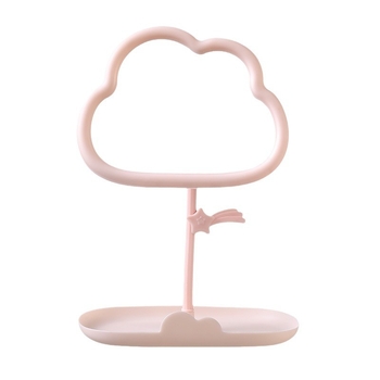 Десктоп огледало за грим с регулируема настройка, дизайн метеорни облаци, пластмасова рамка, едностранно огледало